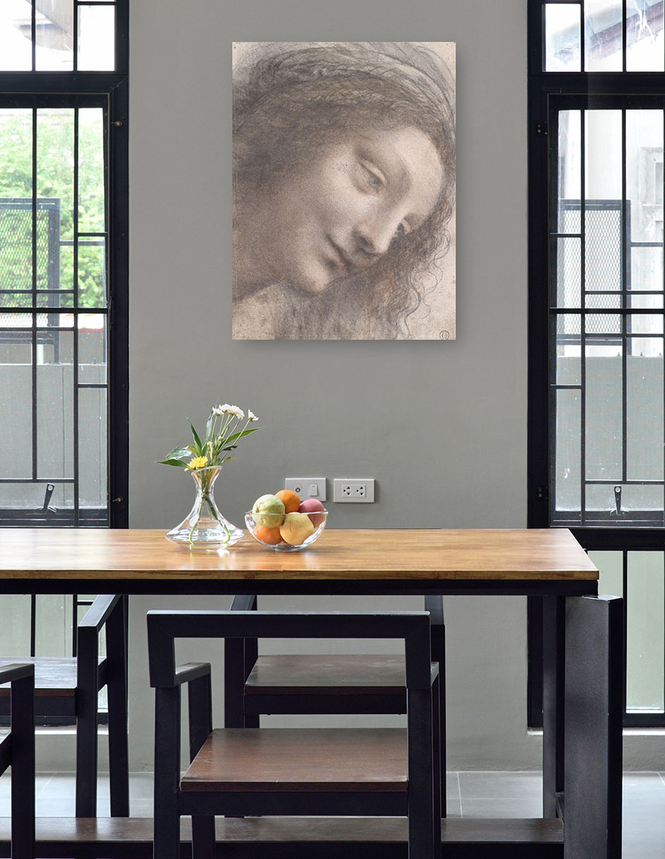 Foto 5 pulgar | Cuadro Decorativo - La Cabeza De La Virgen En Vista De Tres Cuartos Hacia La Derecha - Leonardo Da Vinci - 28x36 -