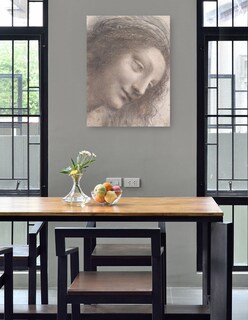 Foto 4 | Cuadro Decorativo - La Cabeza De La Virgen En Vista De Tres Cuartos Hacia La Derecha - Leonardo Da Vinci - 28x36 -