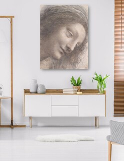 Foto 5 | Cuadro Decorativo - La Cabeza De La Virgen En Vista De Tres Cuartos Hacia La Derecha - Leonardo Da Vinci - 28x36 -