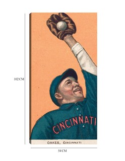 Foto 6 | Cuadro Decorativo - Rebel Oakes, Cincinnati Reds, Retrato De Tarjeta De Béisbol- Library Of Congress - 54x102 - Fine