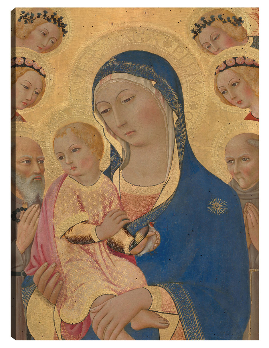 Foto 1 | Cuadro Decorativo - La Virgen Y El Niño Con San Jerónimo, San Bernardino Y Ángeles - Sano Di Pietro - 46x61 - Fine A