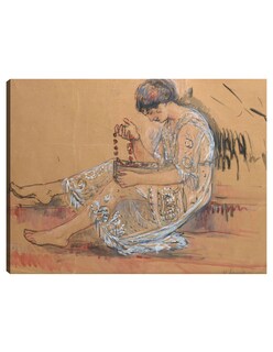 Foto 1 | Cuadro Decorativo - Femme Au Collier (étude Pour L',offrande Au Jardin) (1917)- Henri Lebasque - 28x36 - Fine Art Tj