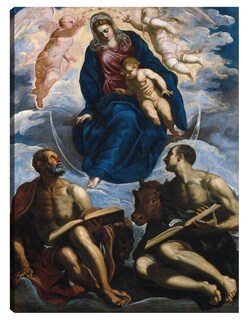 Foto 1 | Cuadro Decorativo - María Con El Niño, Venerada Por San Marcos Y San Lucas (antes De 1570)- Jacopo Tintoretto