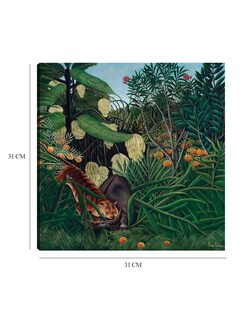 Foto 6 | Cuadro Decorativo - Lucha Entre Un Tigre Y Un Búfalo (1908)- Henri Rousseau - Animales - 31x31 - Impresión En