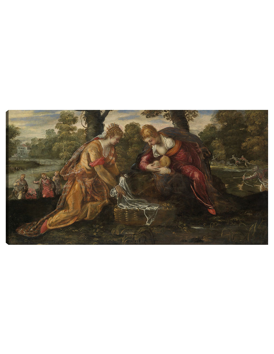 Foto 2 pulgar | Cuadro Decorativo - El Hallazgo De Moisés (década De 1560)- Jacopo Tintoretto - Religión - 34x64-impresión E