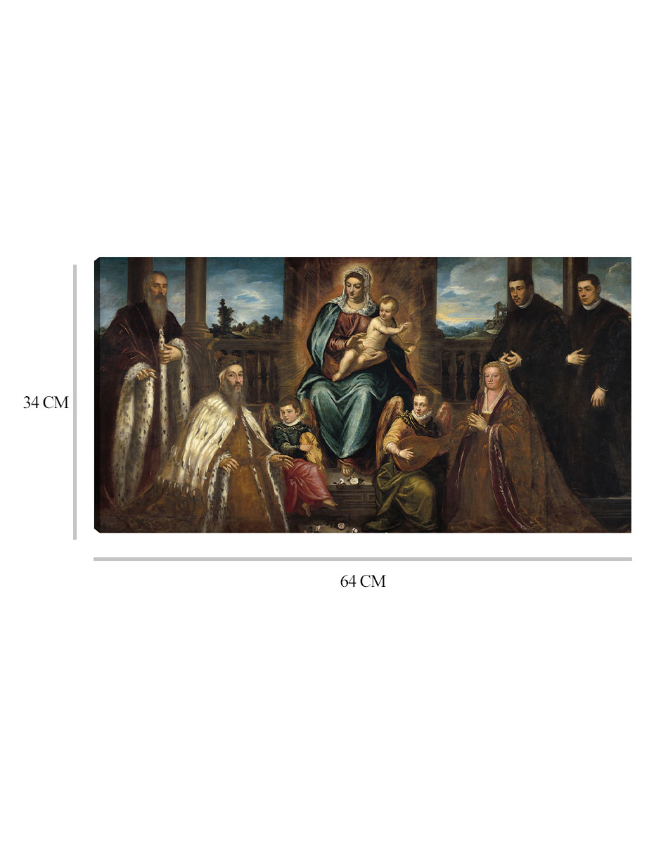 Foto 7 pulgar | Cuadro Decorativo - Doge Alvise Mocenigo Y Familia Ante La Virgen Y El Niño (c. 1575)- Jacopo Tintoretto - 34x64