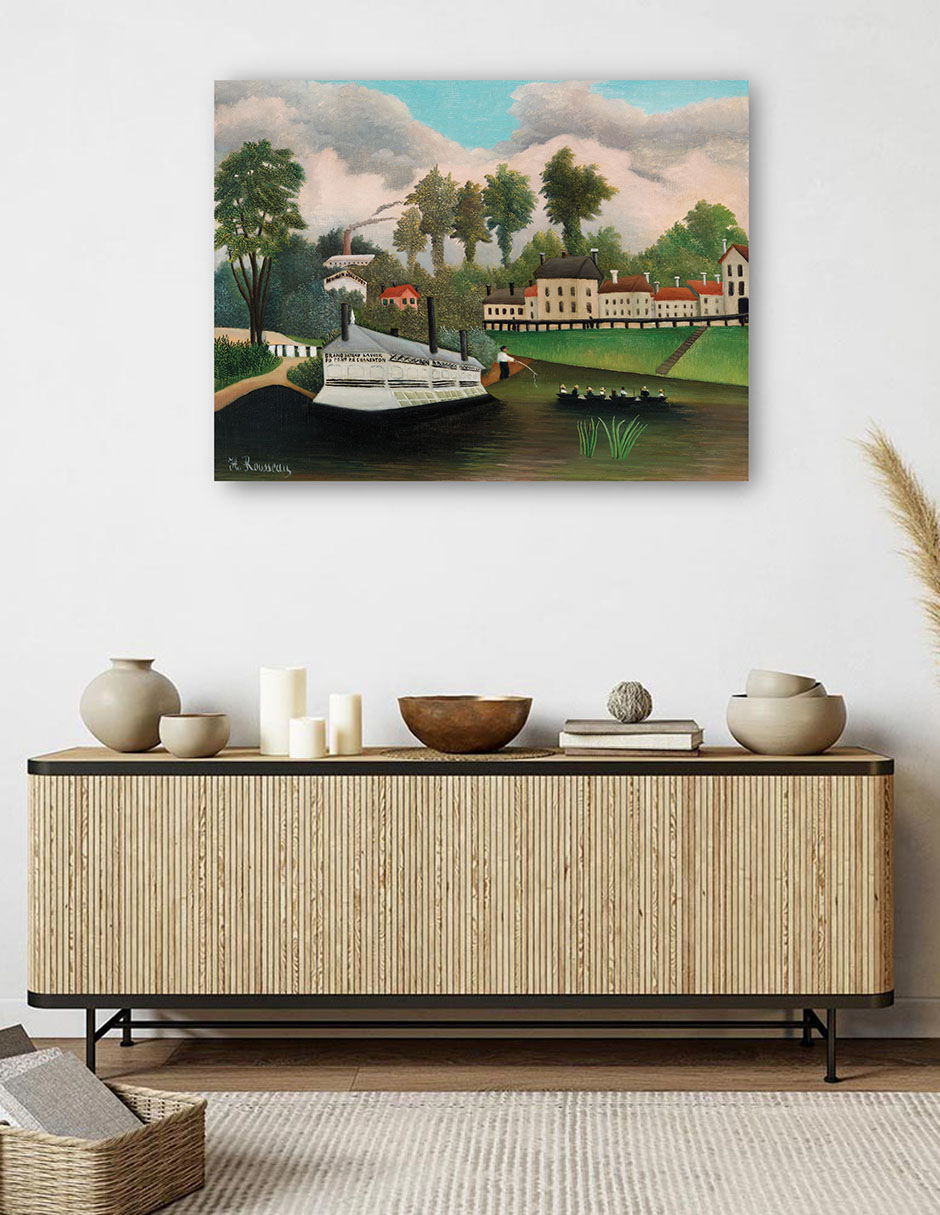 Foto 6 pulgar | Cuadro Decorativo - El Barco Lavadero De Pont De Charenton (ca. 1895)- Henri Rousseau - Paisaje - 46x61 - Fine Art Tj