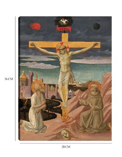 Foto 6 | Cuadro Decorativo - La Crucifixión Con San Jerónimo Y San Francisco, C. 1445/1450- Pesellino - Religión - 28x36