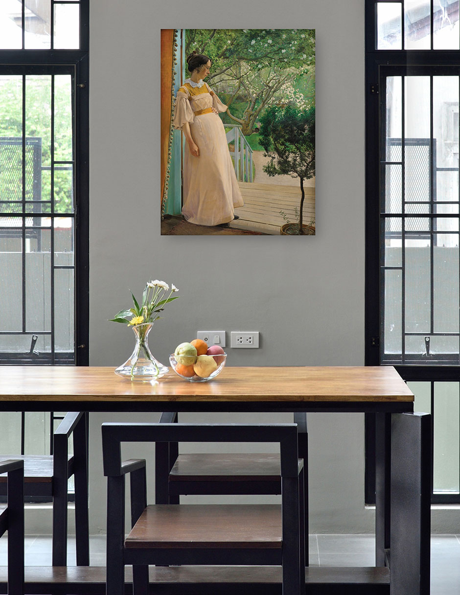 Foto 5 pulgar | Cuadro Decorativo - En Las Ventanas Francesas. La Esposa Del Artista- Laurits Andersen Ring - Fotografía - 28x36