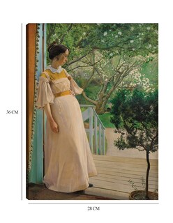 Foto 6 | Cuadro Decorativo - En Las Ventanas Francesas. La Esposa Del Artista- Laurits Andersen Ring - Fotografía - 28x36