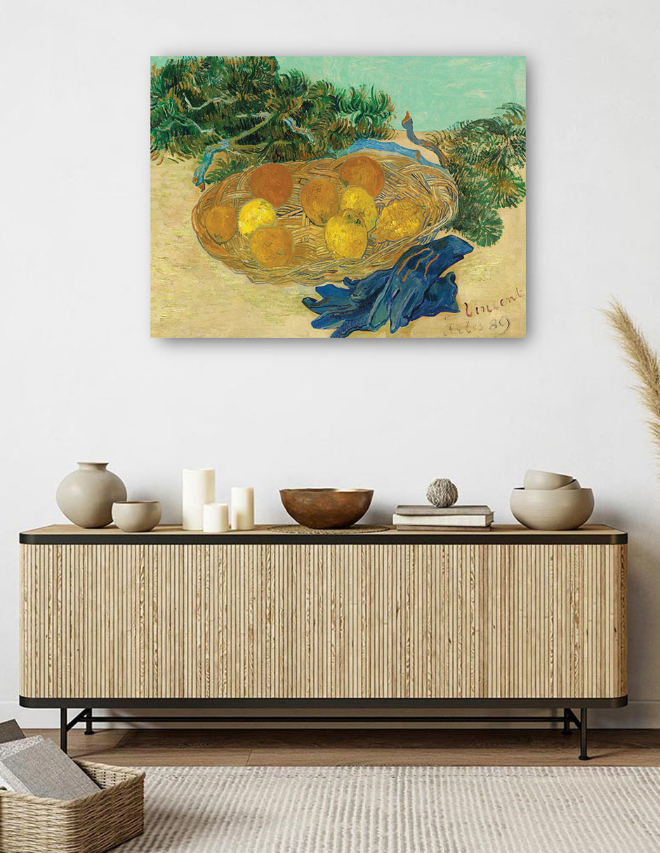 Foto 6 pulgar | Cuadro Decorativo - Bodegón De Naranjas Y Limones Con Guantes Azules- Vincent Van Gogh - Religión - 28x36 - Fine Art Tj