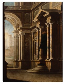Foto 1 | Cuadro Decorativo - Vista Del Interior De Un Edificio.- Leonardo Coccorante - Ciudades - 69x92 - Impresión En L