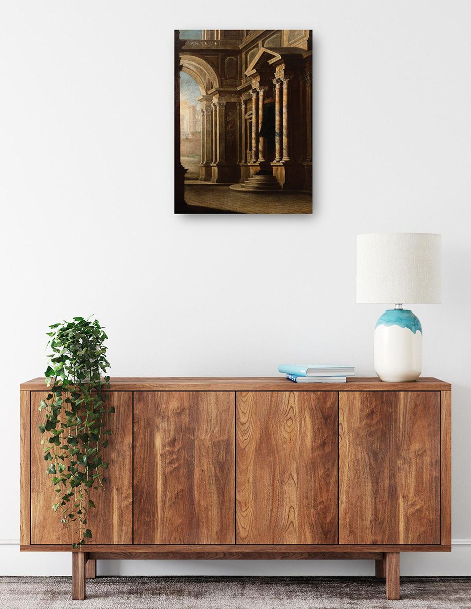 Foto 3 pulgar | Cuadro Decorativo - Vista Del Interior De Un Edificio.- Leonardo Coccorante - Ciudades - 69x92 - Impresión En L