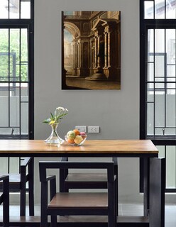 Foto 4 | Cuadro Decorativo - Vista Del Interior De Un Edificio.- Leonardo Coccorante - Ciudades - 69x92 - Impresión En L