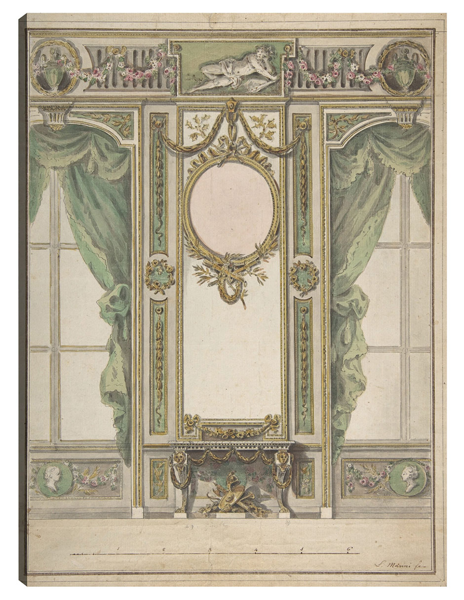 Foto 2 pulgar | Cuadro Decorativo - Diseño Del Interior De Un Palacio (1730-1797)- Workshop Of Leonardo Marini - Ciudades - 69x9