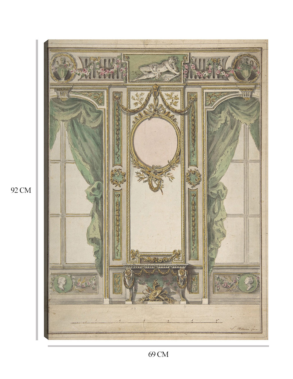 Foto 7 pulgar | Cuadro Decorativo - Diseño Del Interior De Un Palacio (1730-1797)- Workshop Of Leonardo Marini - Ciudades - 69x9