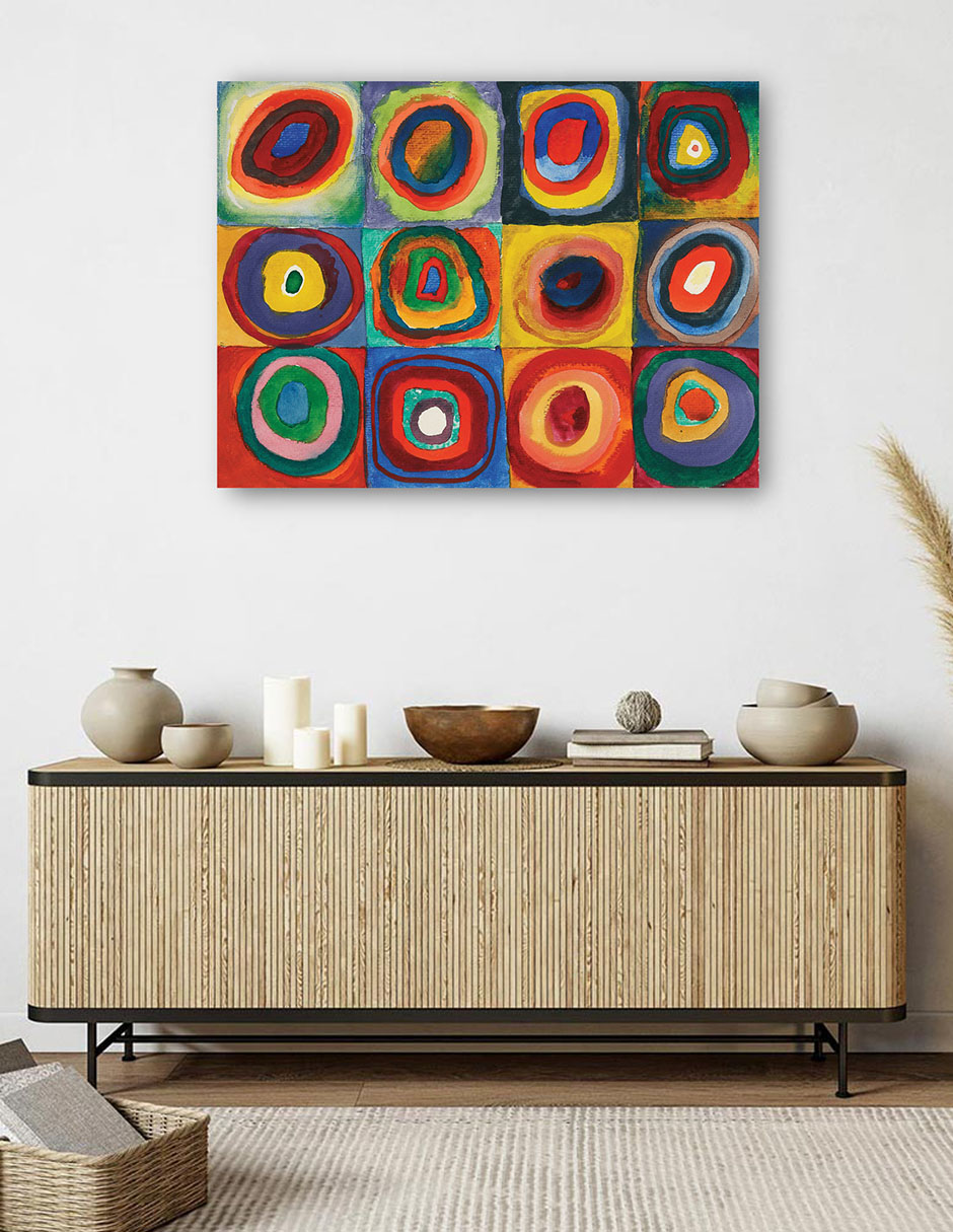 Foto 6 pulgar | Cuadro Decorativo - Cuadrado Con Anillos Konzentrischen (1913)- Wassily Kandinsky - Abstracto - 28x36 - Fine Art Tj