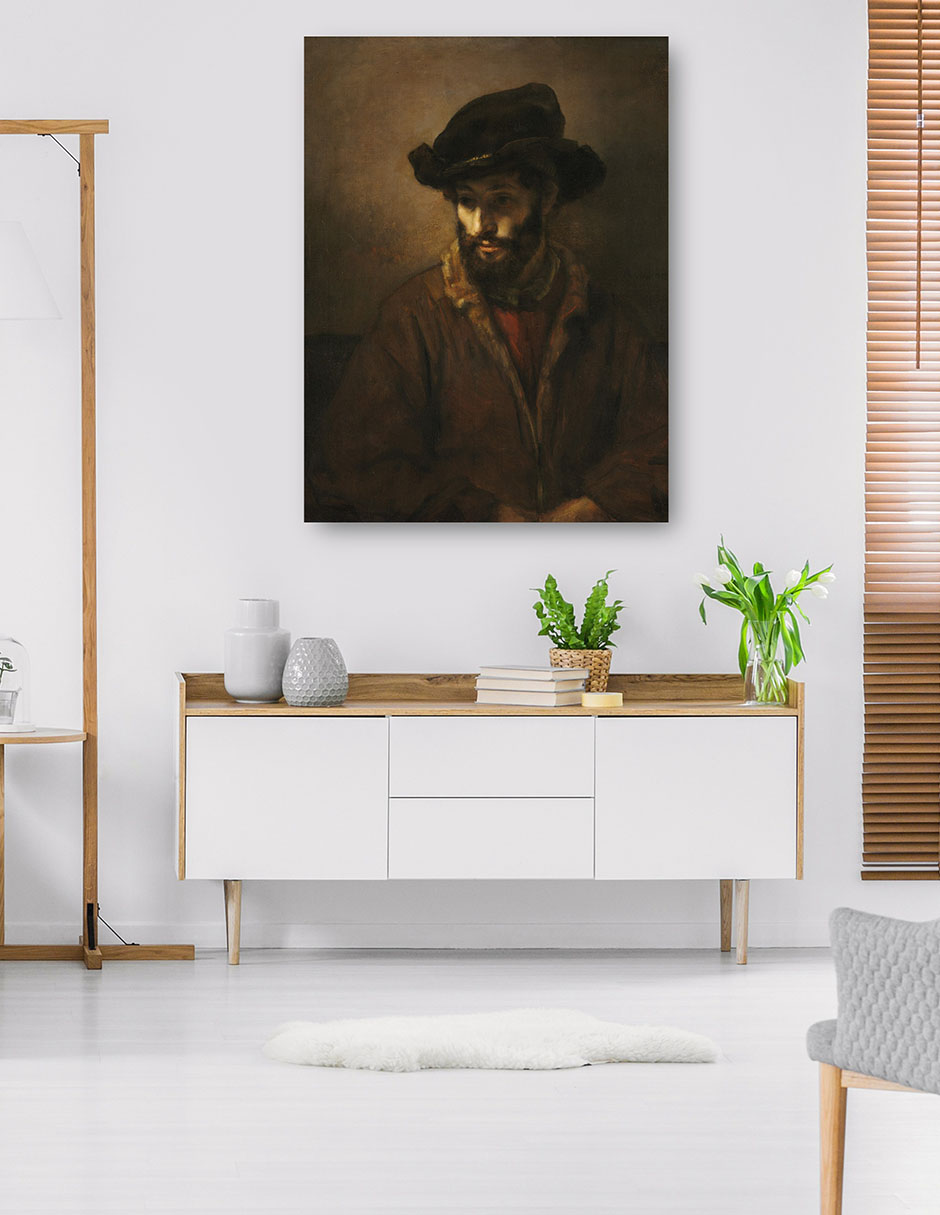 Foto 6 pulgar | Cuadro Decorativo - Un Hombre Barbudo Con Sombrero (c. 1655-1660)- Rembrandt Van Rijn - Fotografía - 46x61 - Fine Art T