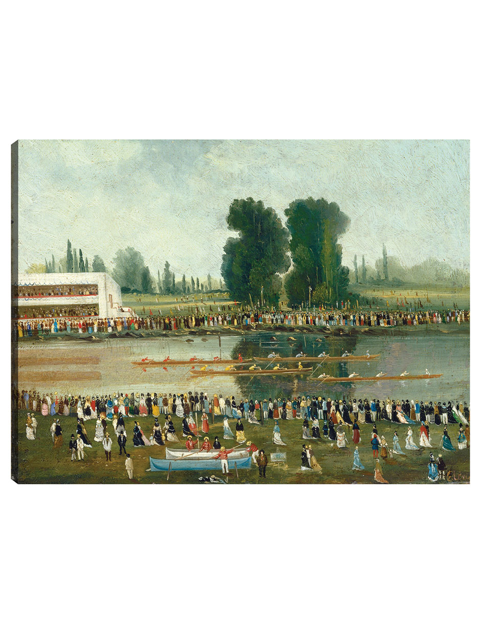 Foto 1 | Cuadro Decorativo - Escena De Remo: Multitudes Observando - E. Levy - 46x61 - Impresión En Lienzo - Fine Art Tj