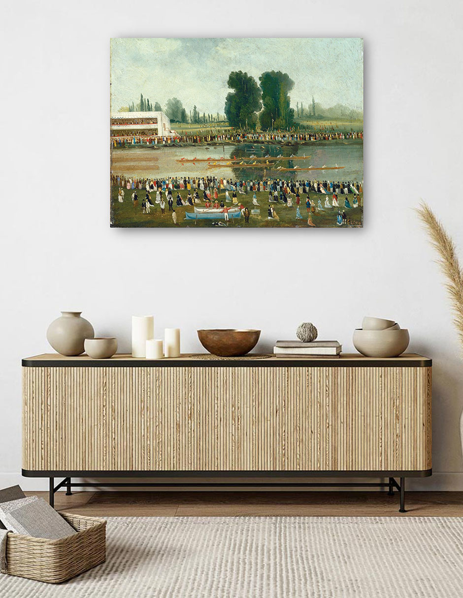 Foto 5 | Cuadro Decorativo - Escena De Remo: Multitudes Observando - E. Levy - 46x61 - Impresión En Lienzo - Fine Art Tj