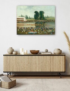 Foto 5 | Cuadro Decorativo - Escena De Remo: Multitudes Observando - E. Levy - 46x61 - Impresión En Lienzo - Fine Art Tj