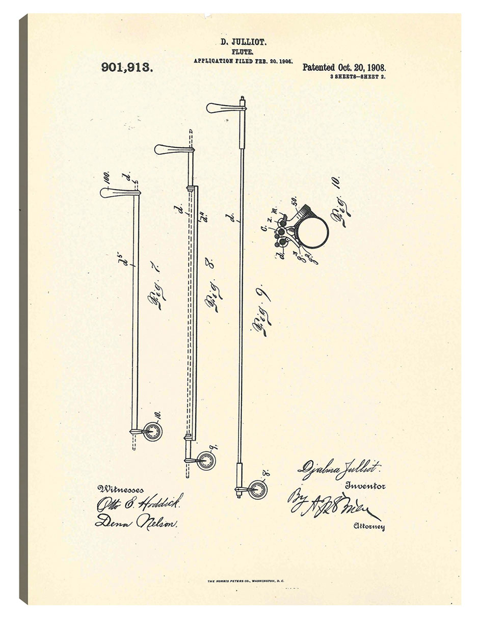 Foto 2 pulgar | Cuadro Decorativo - Flauta Patentada, Inventora Djalma Julliot, 20 De Octubre De 1909 Ii- National Archives - 69