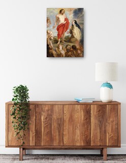 Foto 2 | Cuadro Decorativo - Santa Teresa De Ávila Intercediendo Por Las Almas Del Purgatorio- Peter Paul Rubens - 46x61 -