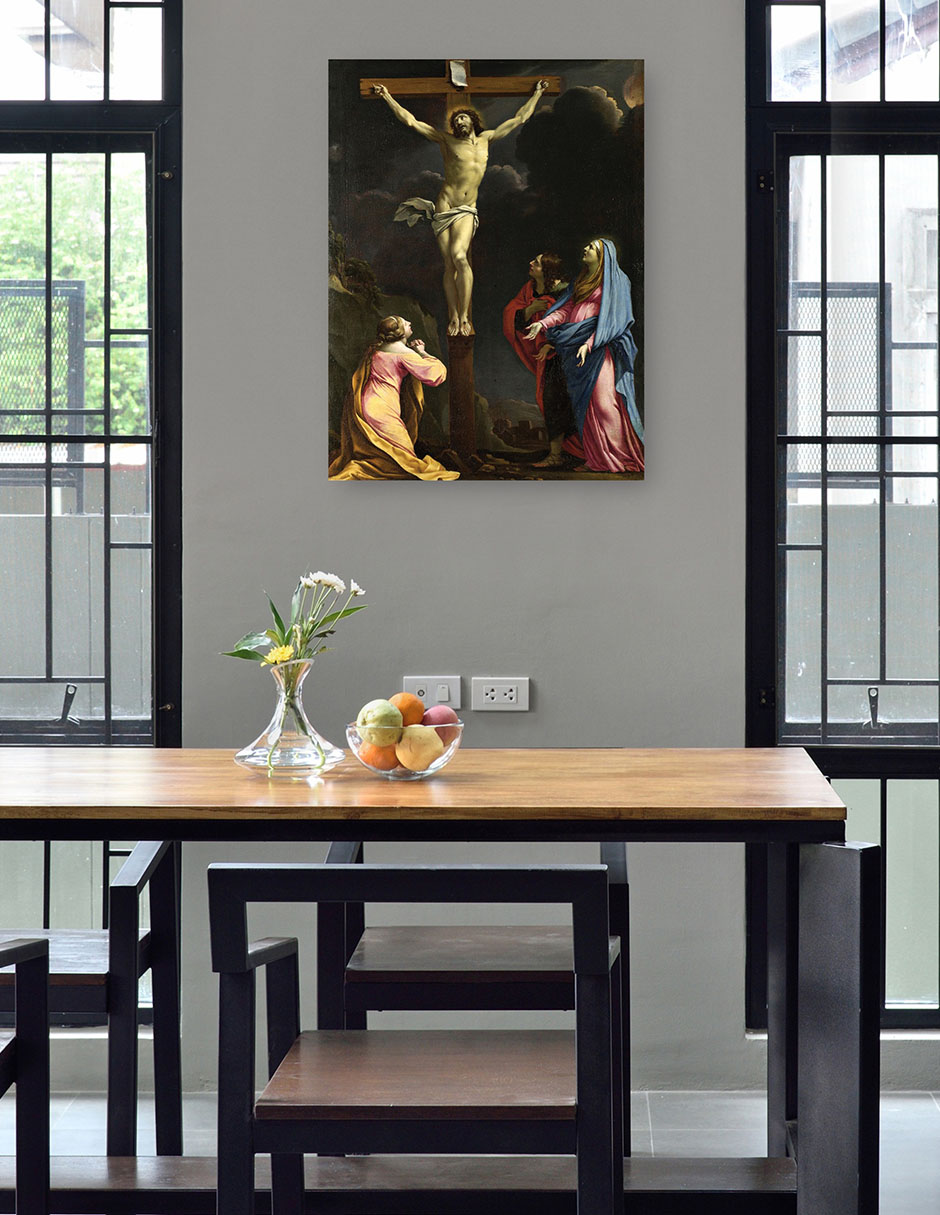 Foto 5 pulgar | Cuadro Decorativo - Cristo En La Cruz Con La Virgen Y Los Santos.- Eustache Le Sueur - Religión - 69x92 - Fine Art Tj