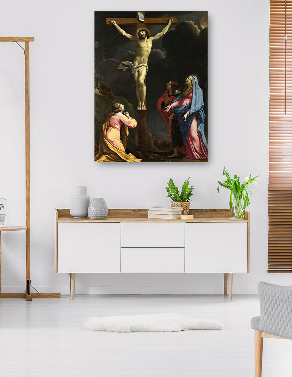Foto 6 pulgar | Cuadro Decorativo - Cristo En La Cruz Con La Virgen Y Los Santos.- Eustache Le Sueur - Religión - 69x92 - Fine Art Tj