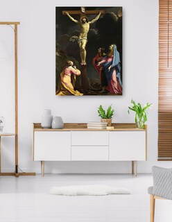 Foto 5 | Cuadro Decorativo - Cristo En La Cruz Con La Virgen Y Los Santos.- Eustache Le Sueur - Religión - 69x92 - Fine Art Tj