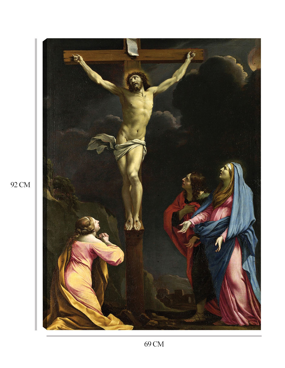 Foto 7 pulgar | Cuadro Decorativo - Cristo En La Cruz Con La Virgen Y Los Santos.- Eustache Le Sueur - Religión - 69x92 - Fine Art Tj
