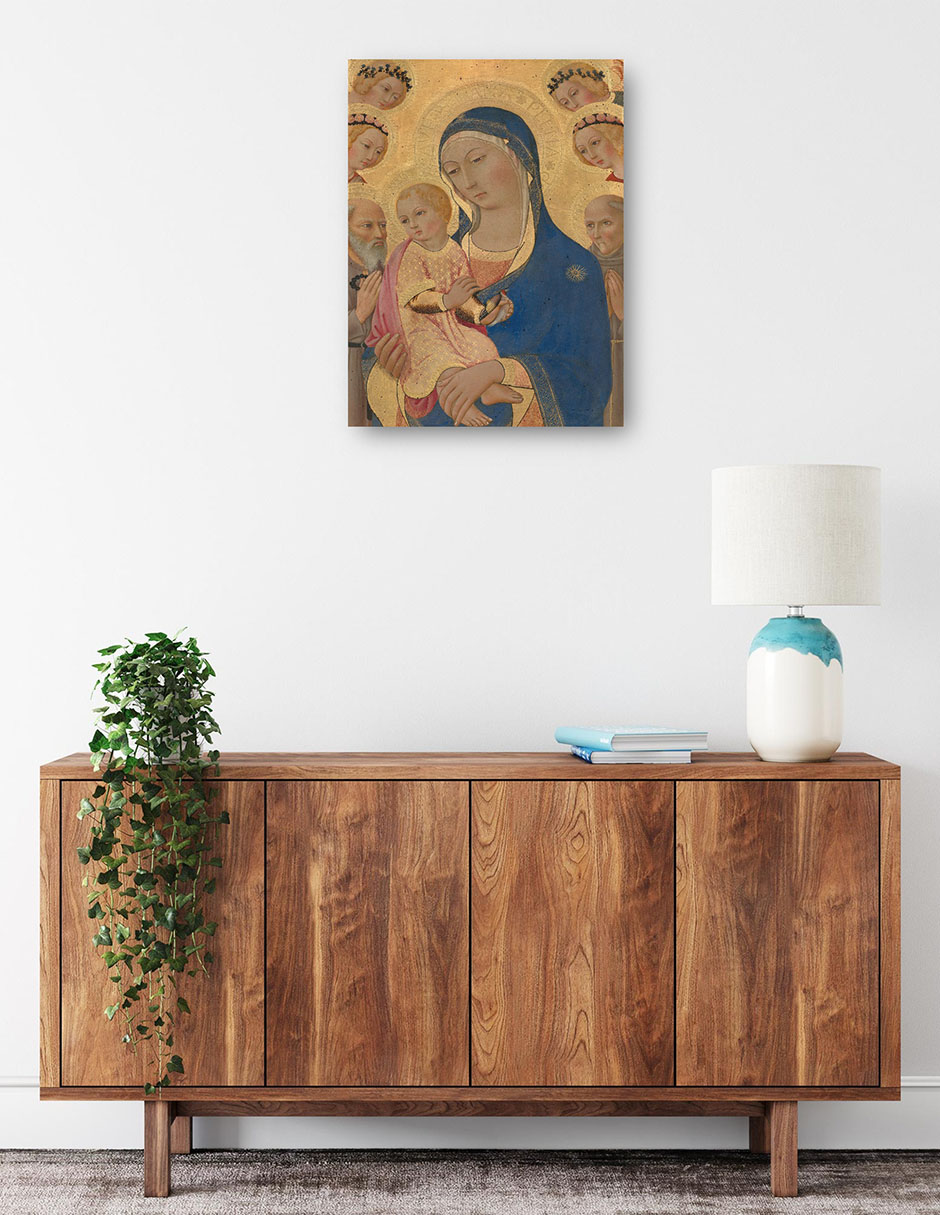 Foto 2 | Cuadro Decorativo - La Virgen Y El Niño Con San Jerónimo, San Bernardino Y Ángeles,- Sano Di Pietro - 77x102 - Fine