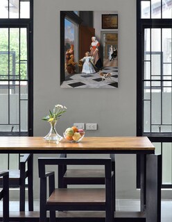 Foto 4 | Cuadro Decorativo - Una Enfermera Y Un Niño En Un Vestíbulo Elegante- Jacob Ochtervelt - Fotografía - 28x36 - Fine A