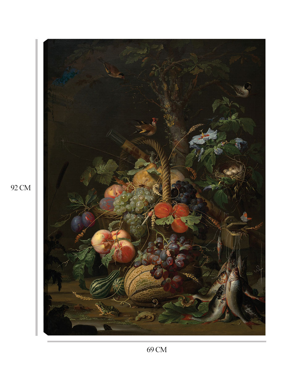Foto 7 pulgar | Cuadro Decorativo - Naturaleza Muerta Con Frutas, Peces Y Un Nido.- Abraham Mignon - Floral - 69x92 - Fine Art Tj