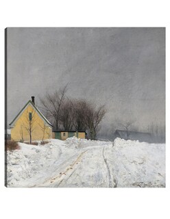 Foto 1 | Cuadro Decorativo - Día De Invierno Brumoso. A La Izquierda Una Casa Amarilla.- Laurits Andersen Ring - 89x89 - Fine