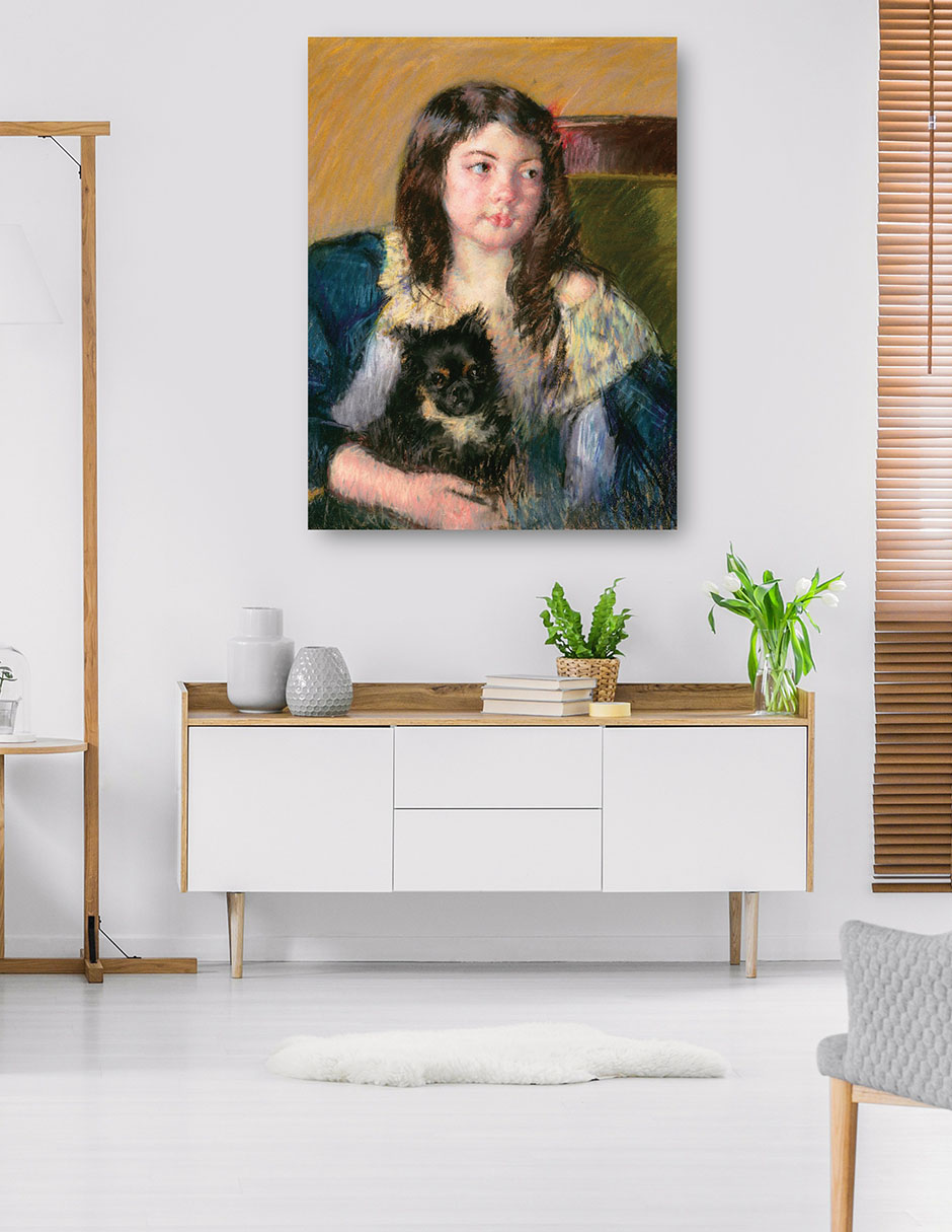 Foto 6 pulgar | Cuadro Decorativo - Françoise, Sosteniendo Un Perrito, Mirando Hacia La Derecha (1909)- Mary Cassatt - 69x92 - Fine A