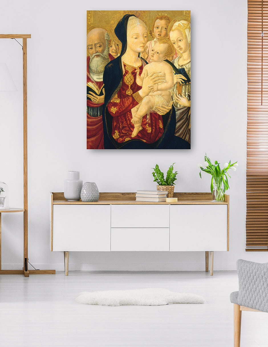Foto 6 pulgar | Cuadro Decorativo - La Virgen Y El Niño Con San Jerónimo, Santa Catalina - Matteo Di Giovanni - 46x61 - Fine Art Tj