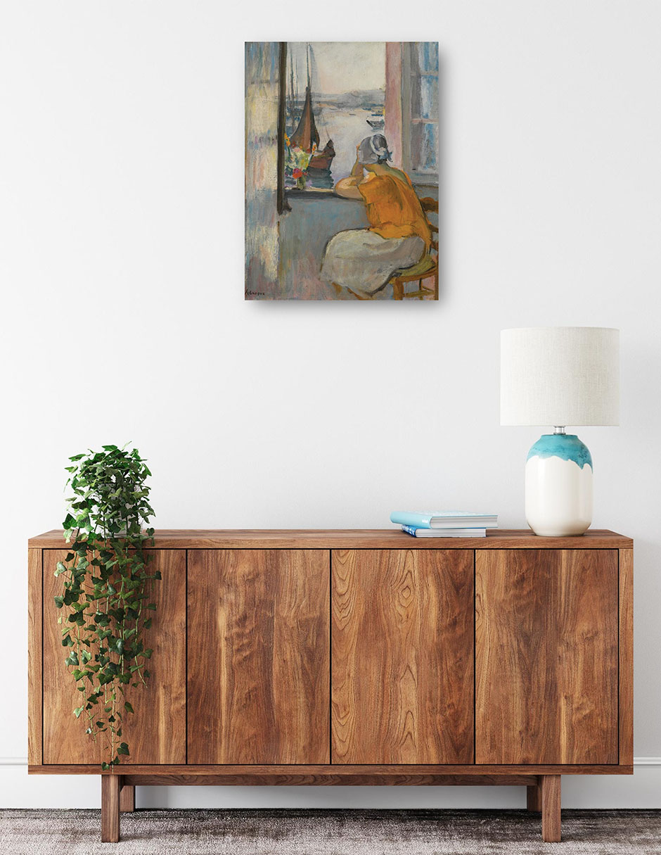 Foto 3 pulgar | Cuadro Decorativo - Jeune Femme Devant La Fenêtre Ouverte À L&#39,île D&#39,yeu- Henri Lebasque - 28x36 - Fine Art Tj