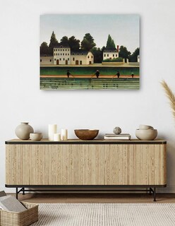 Foto 5 | Cuadro Decorativo - Paisaje Y Cuatro Pescadores (paysage Et Quatre Pêcheurs À La Ligne)- Henri Rousseau - 69x92 -