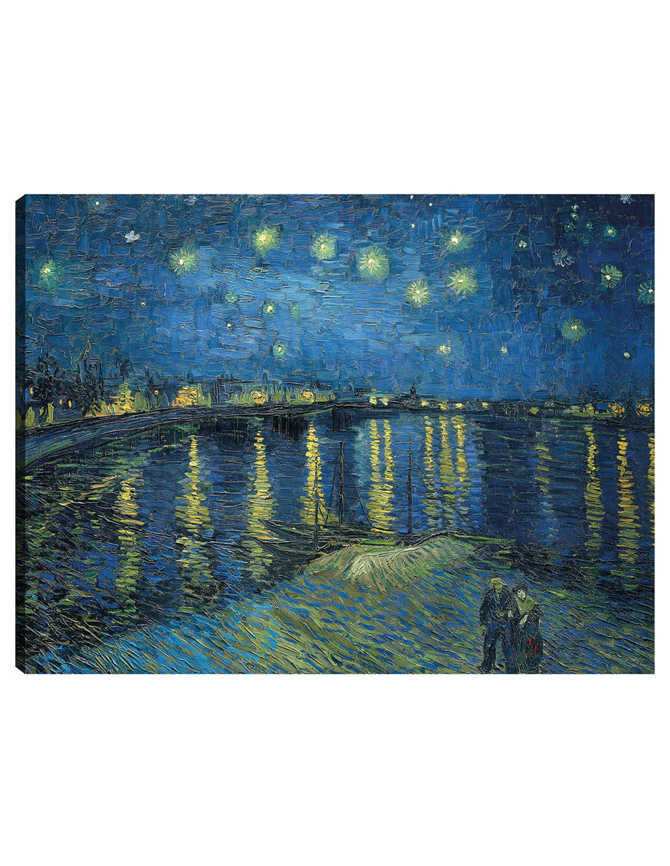 Foto 2 pulgar | Cuadro Decorativo - Noche Estrellada Sobre El Ródano (1888)- Vincent Van Gogh - Paisaje - 77x102-impresión En