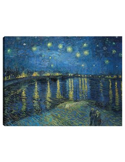 Foto 1 | Cuadro Decorativo - Noche Estrellada Sobre El Ródano (1888)- Vincent Van Gogh - Paisaje - 77x102-impresión En