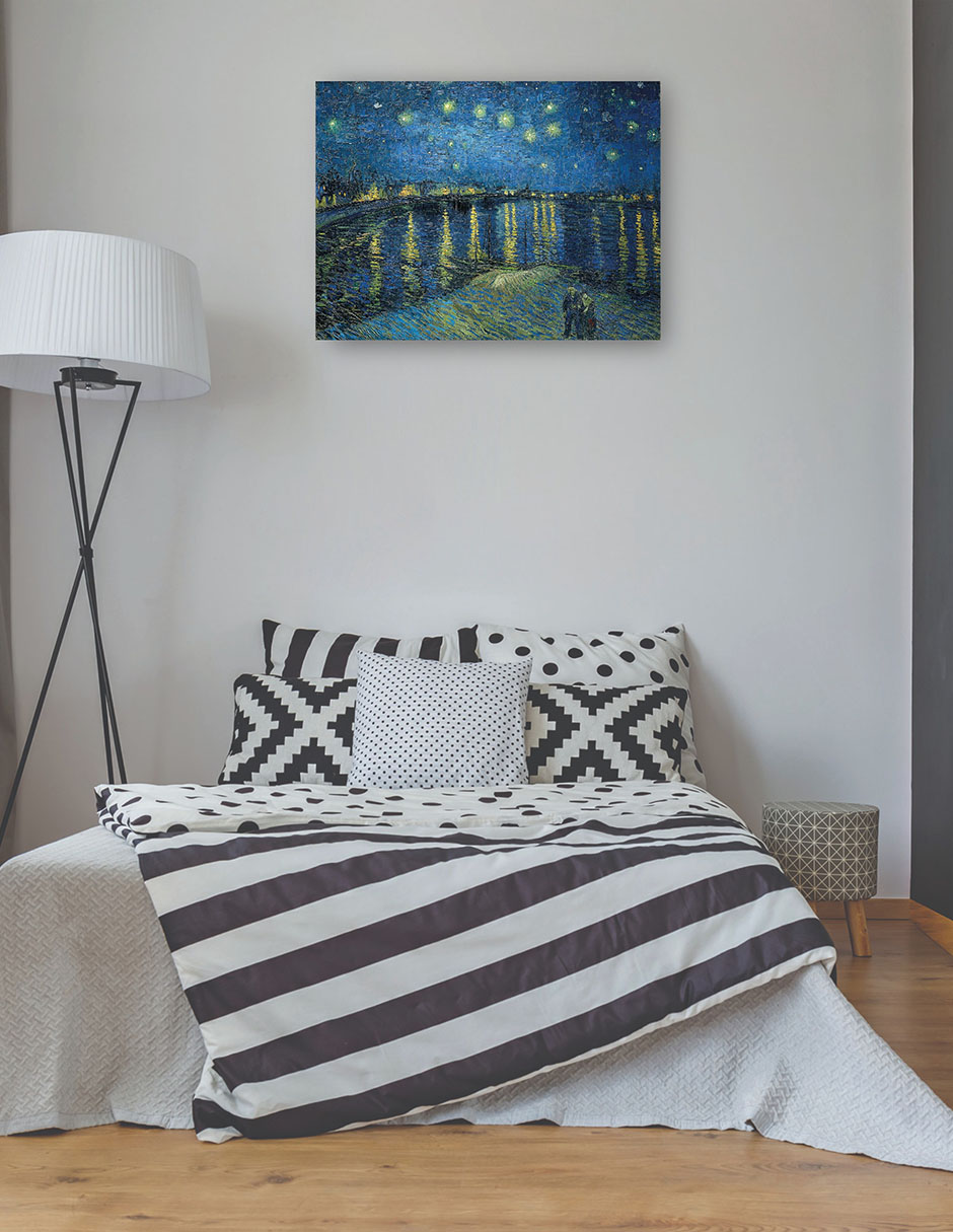 Foto 4 pulgar | Cuadro Decorativo - Noche Estrellada Sobre El Ródano (1888)- Vincent Van Gogh - Paisaje - 77x102-impresión En