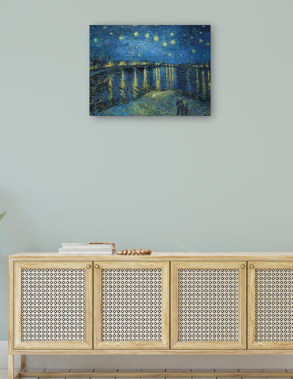 Foto 5 pulgar | Cuadro Decorativo - Noche Estrellada Sobre El Ródano (1888)- Vincent Van Gogh - Paisaje - 77x102-impresión En