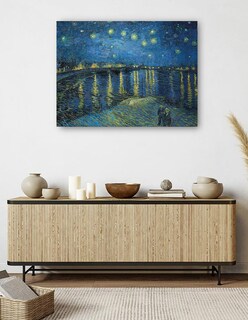 Foto 5 | Cuadro Decorativo - Noche Estrellada Sobre El Ródano (1888)- Vincent Van Gogh - Paisaje - 77x102-impresión En