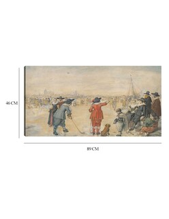 Foto 6 | Cuadro Decorativo - Juegos De Invierno En El Río Helado Ijssel- Hendrick Avercamp - Fotografía - 46x89 - Fine Art Tj