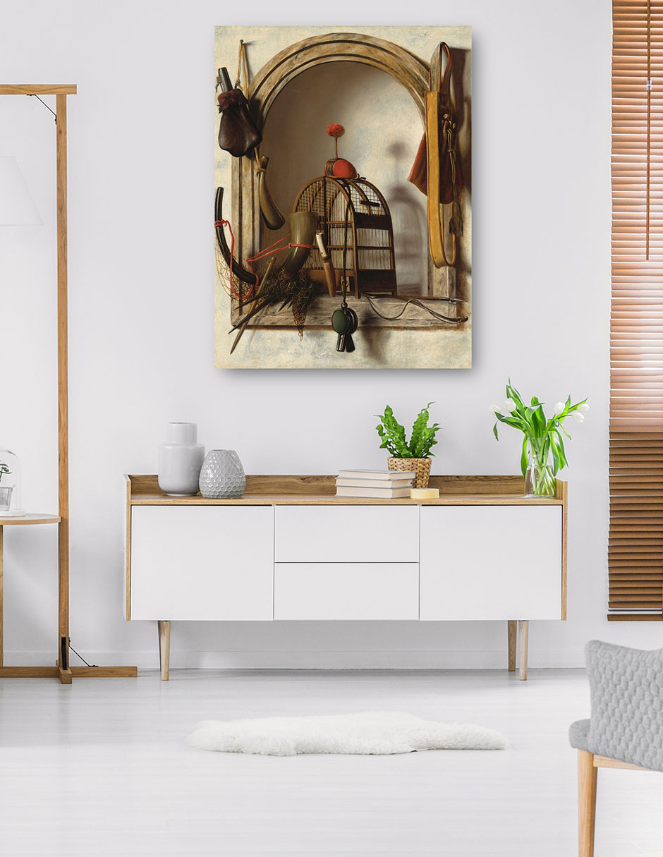 Foto 5 | Cuadro Decorativo - Hornacina Con Equipo De Cetrería, Probablemente De 1660- Christoffel Pierson - 28x36 - Fine Art Tj
