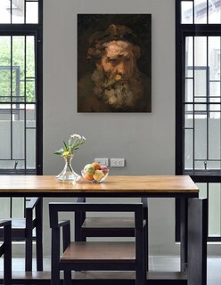 Foto 4 | Cuadro Decorativo - Cabeza De San Mateo, Probablemente De Principios De La Década De 1660- Rembrandt Workshop -