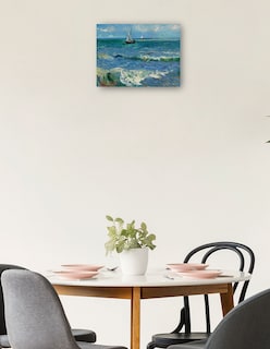 Foto 2 | Cuadro Decorativo - Paisaje Marino Cerca De Les Saintes Maries De La Mer- Vincent Van Gogh - Religión - 46x61 - Fine