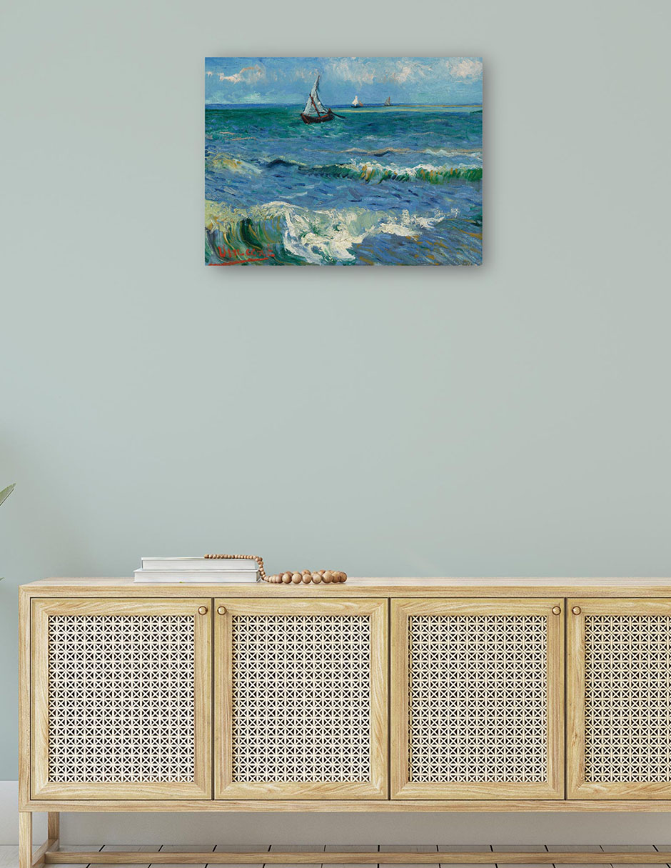 Foto 5 pulgar | Cuadro Decorativo - Paisaje Marino Cerca De Les Saintes Maries De La Mer- Vincent Van Gogh - Religión - 46x61 - Fine