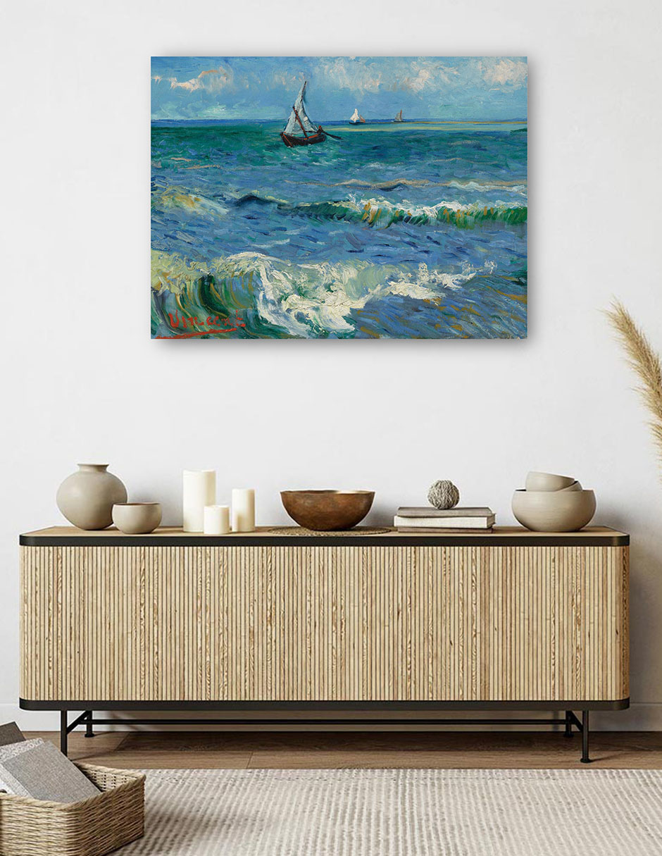 Foto 6 pulgar | Cuadro Decorativo - Paisaje Marino Cerca De Les Saintes Maries De La Mer- Vincent Van Gogh - Religión - 46x61 - Fine